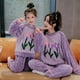 thumbnail image 3 of Ropa de dormir de franela cálida para niños y niñas, conjunto de pijamas de Navidad a juego para la familia, ropa de casa de lana de flores lindas, ropa de estar por casa, invierno, nuevo, 3 of 4