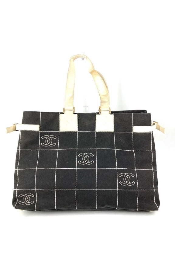 Pre-Owned CHANEL Chanel Bicolor CC Coco Mark Logo Bag Tote Shoulder Handbag Canvas Men's...
