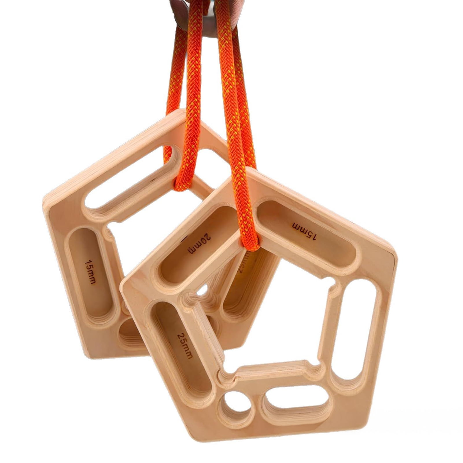 YIFAEUX Rock Climbing Wooden Hangboard Climbers Hand Grip Strength Trainer Finger Forearm Strengthener Portable Pentagon Pull-Up Training Hanging Fingerboard