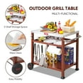 thumbnail image 5 of 3-Shelf Outdoor Grill Table, Grill Cart Pizza Oven Table for Outside, Movable Prep Cart, Indoor & Outdoor Cooking Station, Grill Cart with Wheels, Metal Work Table for Ooni Blackstone Griddle,Coffee, 5 of 7