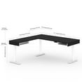 thumbnail image 4 of Pemberly Row 72" L-Shaped Standing Desk with Bookcase in Black, 4 of 9