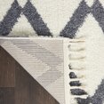 thumbnail image 4 of Nourison Diamond Trellis Shag DMT01 Ivory/Slate Indoor Area Rug - 5'3 x 7'10, 4 of 7
