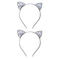 thumbnail image 4 of Diadema de aro Jumpingount con orejas de gato de cristal para mujer y niña aleación negro 2Conjunto, 4 of 6