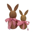 thumbnail image 2 of 2 piezas de adorno de conejo de Pascua tejido, figura de conejo, hermosa decoración coleccionable de conejo Rosa, 2 of 8