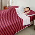 thumbnail image 4 of Castle Fairy Hippie Vertical Band Bed Sheets 4-Piece,Tribal Linear Stripe Full Size Sheets,Orange Navy Blue,1 Flat Sheet, 1 Fitted Sheet and 2 Pillowcases, 4 of 7