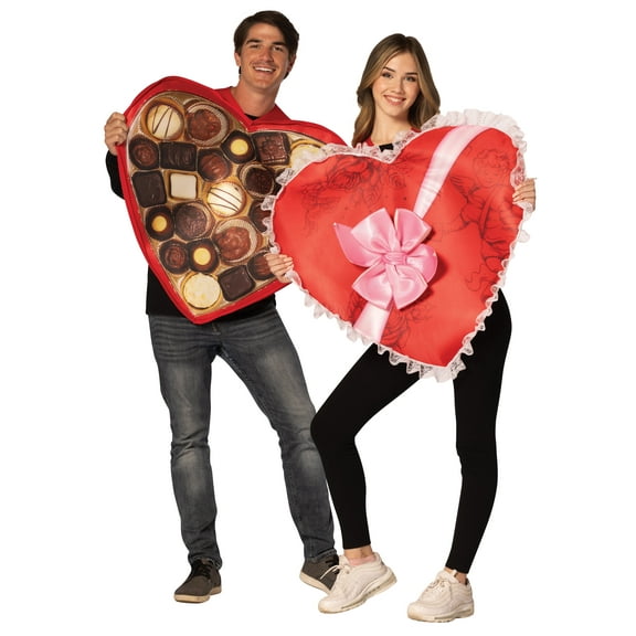 Rasta Imposta Valentine's Heart Box Couple Halloween Costume, Red, Adult One Size, R1342-OS