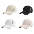 thumbnail image 4 of tredstone Adjustable Baseball Cap With Ring Decor Breathable Fabric Fits All Head Shapes Match Style Hat White 1Set, 4 of 6