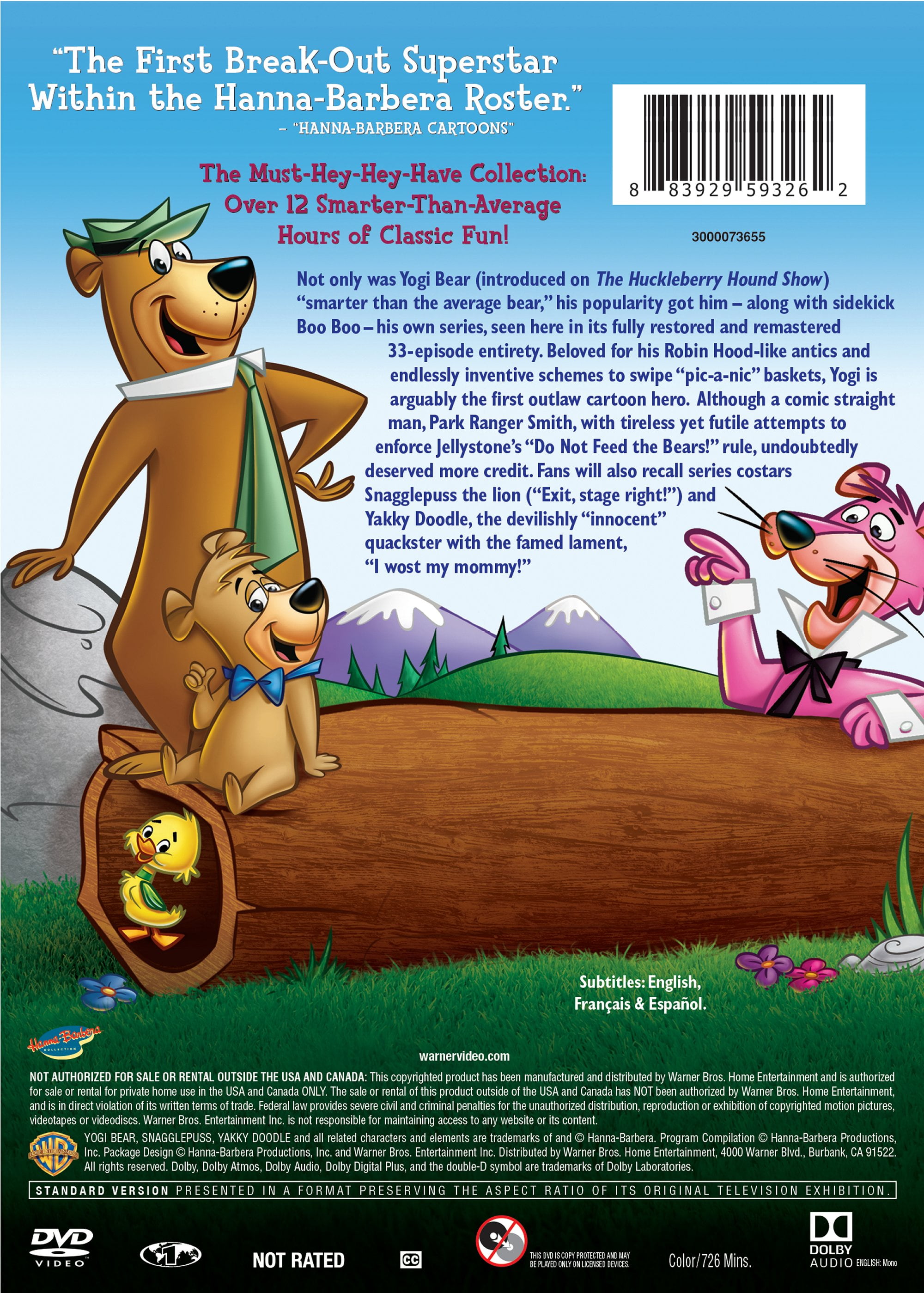 SDS, The Yogi Bear Show DVD, Complete Series, 4-Disc Collector