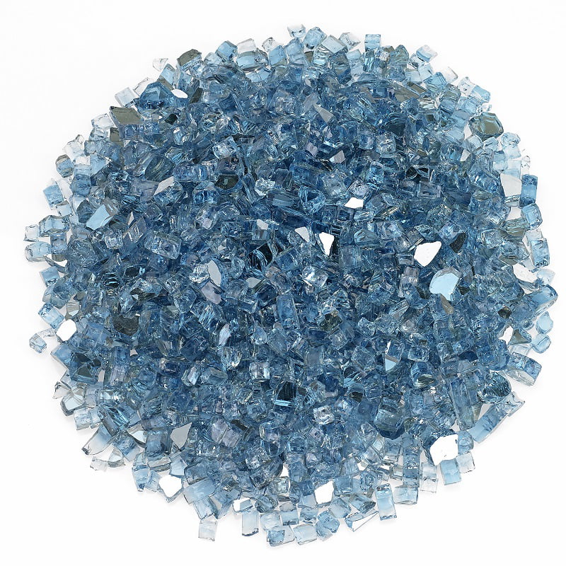 1/4"Reflective Fire Glass for Natural or Propane Fire Pit…，10lb,Pacific Blue 