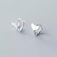 thumbnail image 5 of EOEMY Heart 925 Sterling Silver Round Classic Hoop Earrings For Women Teen, 5 of 7