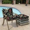 thumbnail image 6 of ARDEN Outdoor Dining Chair Cushion, 21 x 21, Water Repellent, Fade Resistant 21 x 21, Simone Black Tropical, 6 of 13