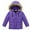 Purple, variant on lnmuld Kids Coats Heavyweight Insulated Winter Jacket for Girls with Detachable Hood Windproof Outerwear Coats for Extreme Cold Weather Conditions Solid Color Size:7-8 Years