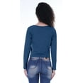 thumbnail image 4 of Moomaya Haut Court à Manches Longues avec Nœud devant pour Femmes T-Shirt d'Été Uni, 4 of 7