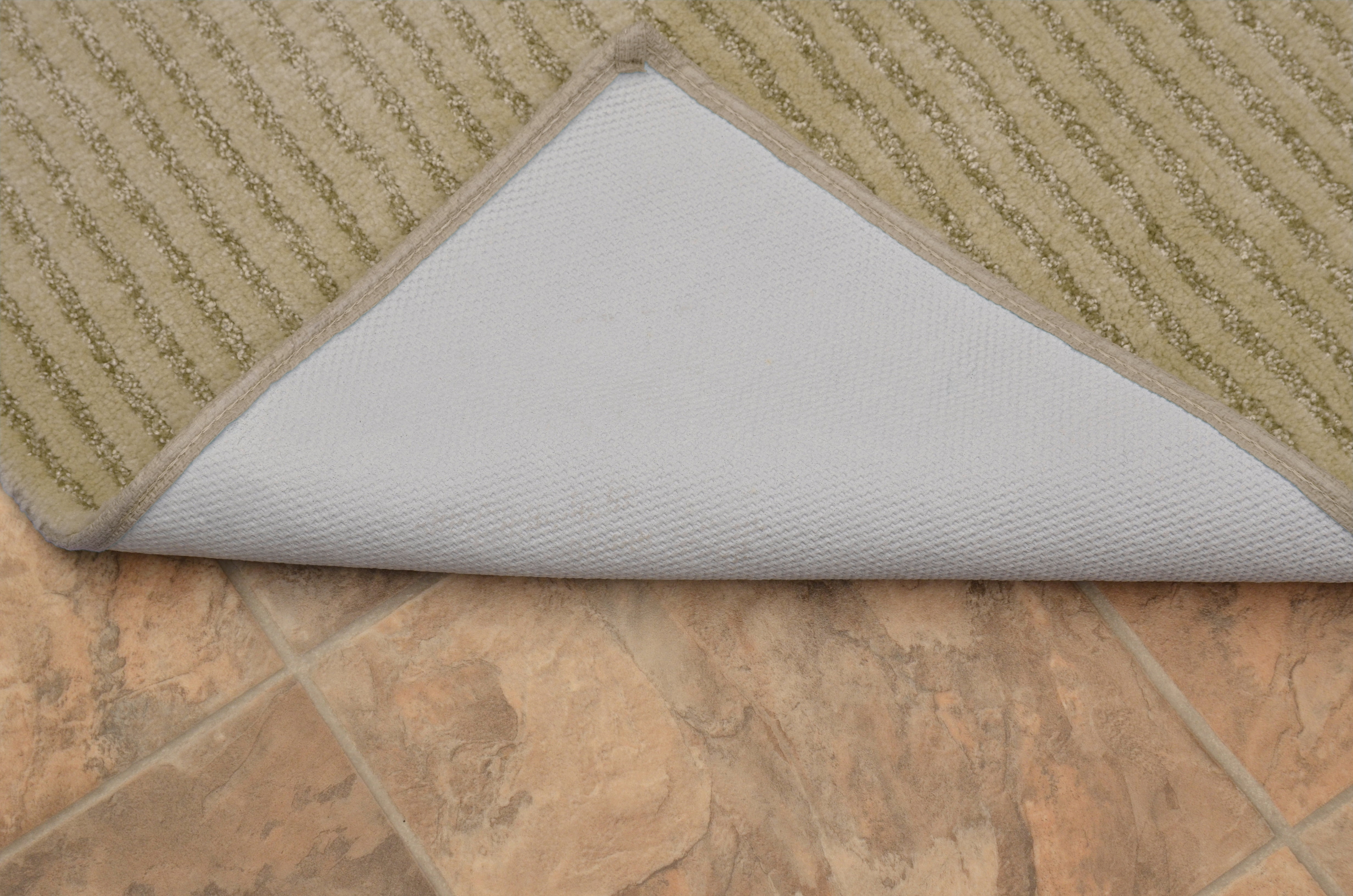 Garland Rug Sheridan Washable Nylon Bath Rug Set, 2 Piece Set (17"x24" Bath Rug, & 21"x34" Bath Rug) Linen