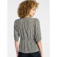 thumbnail image 3 of Time and Tru Women’s Empire Waist Top with Puff Sleeves, Sizes XS-XXXL, 3 of 5