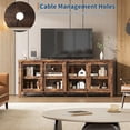 thumbnail image 4 of GarveeHome TV Stand for 65 Inch TV, Mid Century Modern Entertainment Center with 4 Sliding Glass Doors and Storage Cabinets, Media Console, Retro Brown, 4 of 7