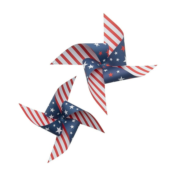 Patriotic Pinwheel Hanging Decorations – 6 Pieces
