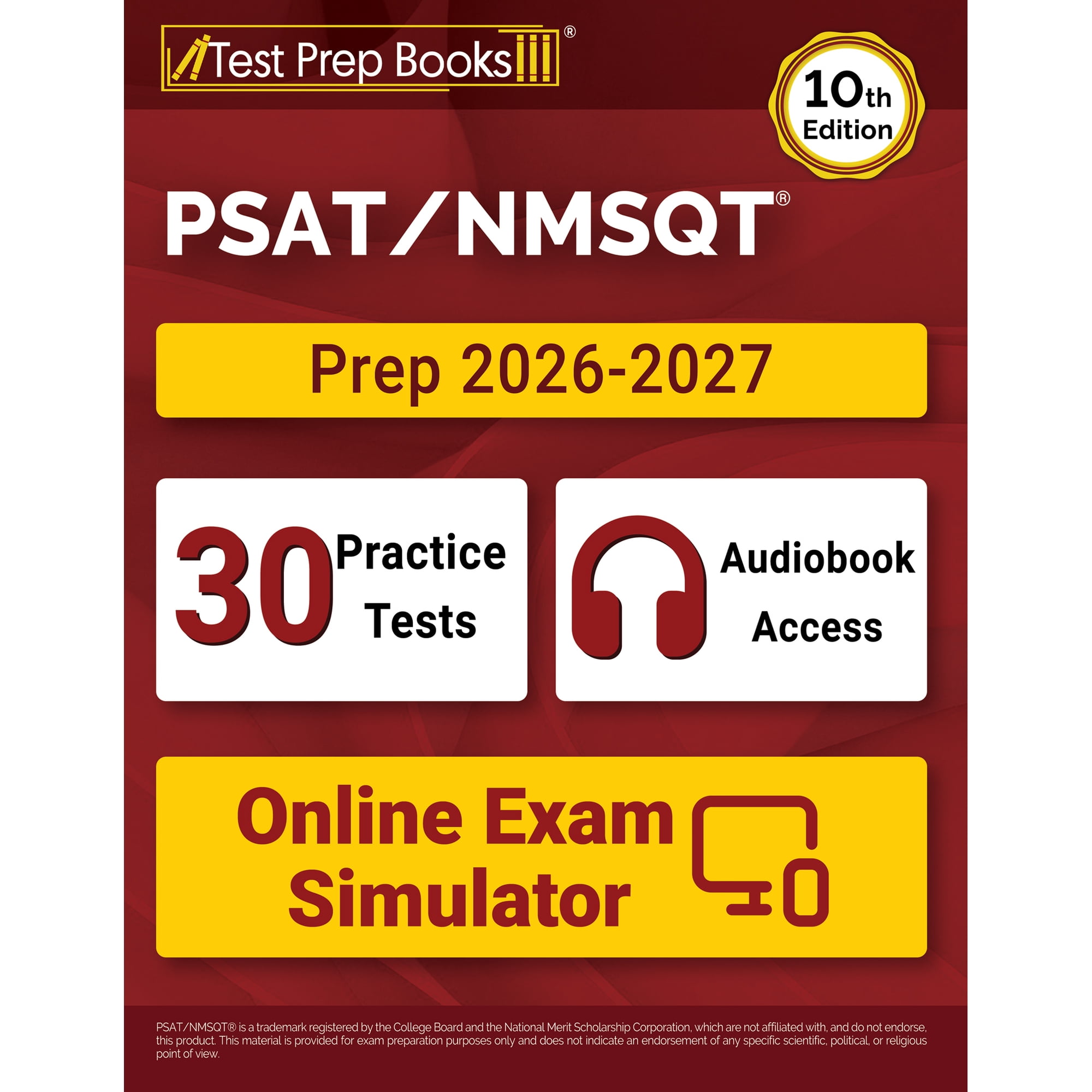PSAT/NMSQT Prep 2026-2027: 30 Full-Length Practice Tests + PSAT Prep Book + Audiobook Access + Online Exam Simulator [10th Edition]