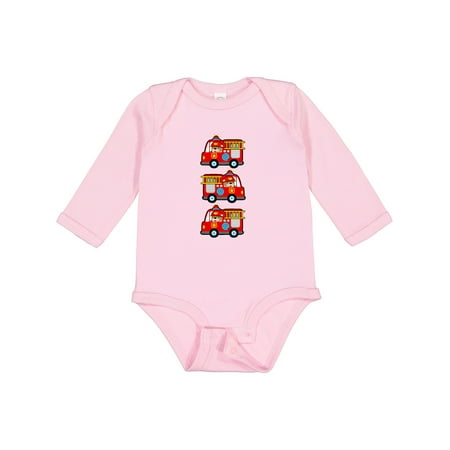 

Inktastic Fire Truck Firefighter Bear Boys or Girls Long Sleeve Baby Bodysuit