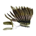 thumbnail image 3 of Tocado de plumas para juegos de rol, espectáculo de Halloween, tocado para hombres y mujeres amarillo, 3 of 8