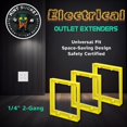 thumbnail image 2 of Extensores para caja eléctrica de 1/4" de doble módulo, paquete de 3, Mint Bucket, 2 of 9