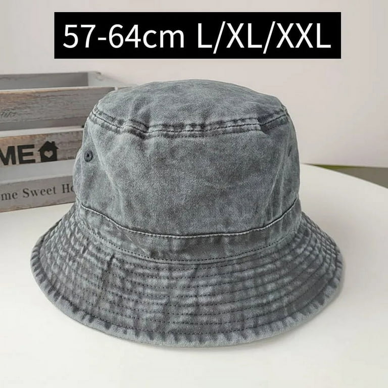 Kukuzhu Fashion Big Head Plus Size Bucket Hat for Men Pure Cotton