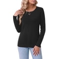 thumbnail image 3 of Asklazy Women's Sweater Lightweight Long Sleeve Soft Comfortable Pullover Tops Basic Knit,Black,M, 3 of 9