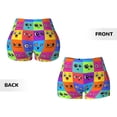 thumbnail image 5 of Haiem Doodle Faces Emotions No Front Seam Biker Shorts for Women Yoga Workout Gym Bike Shorts with Tummy Control Moisture-Wicking-, 5 of 9