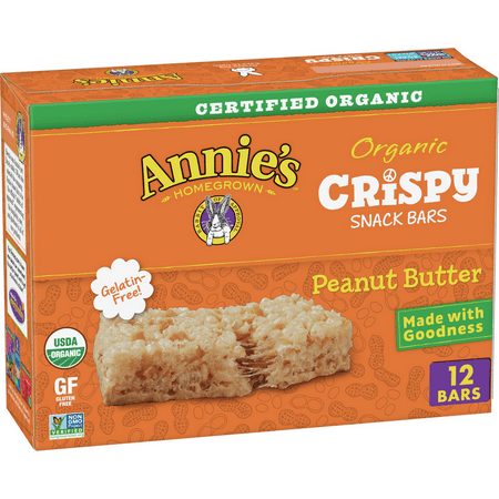 Annie s Organic Crispy Snack Bars Gluten Free Peanut Butter 9.36 oz 12 ct