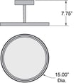 thumbnail image 2 of Access Lighting LED Semi-Flush in Brushed Steel Color, 2 of 2