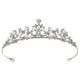 thumbnail image 1 of GOOHOCHY Corona exquisita de circonita Tiara nupcial para fiesta, tocado de aro para boda, cumpleaños, banquete (corona de circonita blanca K), 1 of 7
