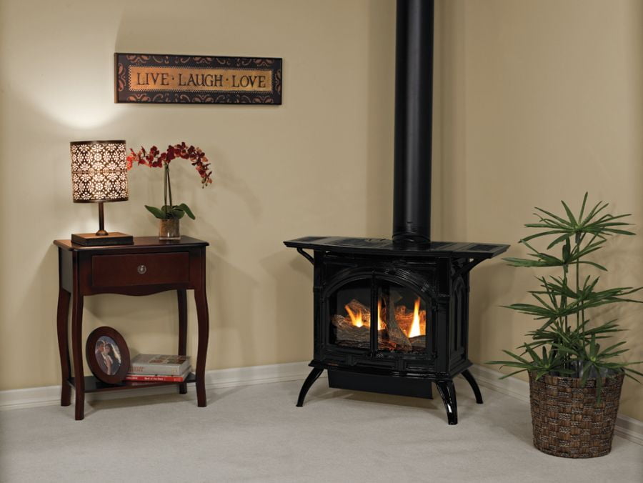 Heritage Cast Iron Porcelain Black Stove DVP20CC70BP Liquid Propane