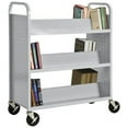 thumbnail image 6 of Double Sided Sloped 6 Shelf Welded Booktruck in Charcoal, 6 of 7