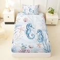 thumbnail image 3 of Erosebridal Cartoon Cute Seahorse Twin Sheet Sets,Watercolor Coral Starfish Bedding For Girls Boys,Ocean Theme 3-Piece, 3 of 6