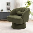 thumbnail image 7 of GARVEE 360° Swivel Barrel Chair,Modern Barrel Teddy Fabric Accent Chair with Curved Back,Plush Cushion & Armrests for Living Room, Bedroom,Green, 7 of 7