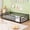 BlackColor, variant on Floor Bed Frame Full Size with Fence for Small Space, Low Profile Metal Platform Bed with Guardrail Slats, No Box Spring Needed, Black
