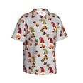 thumbnail image 2 of Daiia Cute Autumn Gnomes Hawaiian Shirt for Men Gentle Cotton Regular Short Sleeve Casual-Large, 2 of 9