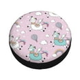 thumbnail image 3 of Balery Llama Unicorn And Rainbowtire Cover Waterproof Dust-Proof, Universal Spare Wheel Tire Cover For Trailer, Rv, Suv Truck And Vehicle Camper Accessories-14 Inch, 3 of 9