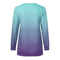 thumbnail image 5 of Royisotas Gradient Color Plus Size Sweatshirts for Women Fall Tunic Long Sleeve Pullover Crewneck Casual Blue Half Zip No Hood Shirts, 5 of 5