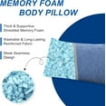 thumbnail image 5 of XWZO Long Bed Pillow 1 Piece, Soft & Fluffy Cooling Body Pillow for Side Sleepers, Breathable Shredded Memory Foam Pillow for Summer, 20 x 54 Inches, Blue, 5 of 8