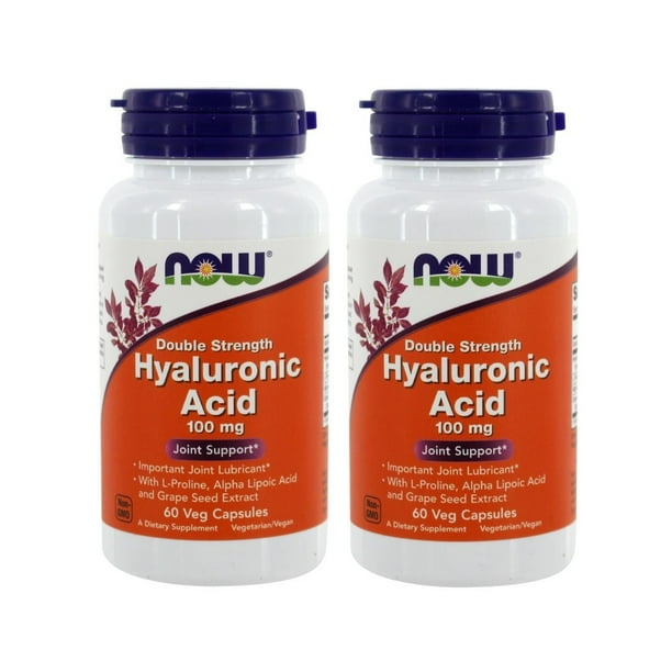 Now Foods - Hyaluronic Acid 100 mg 60 Vcaps (Pack of 2) - Walmart.com ...