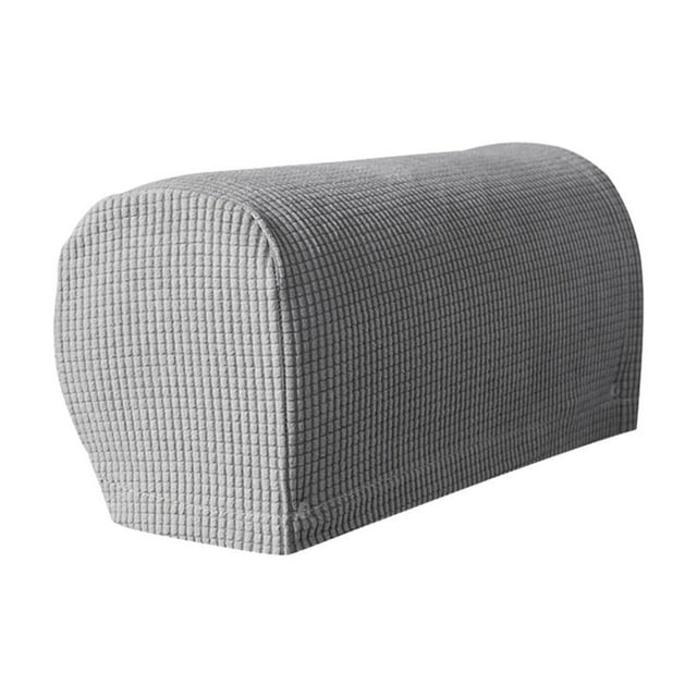 Armrest Covers for Sofa All Inclusive Solid Color Plaid Elastic Armrest Protective Cover, Brown Polyester 17.99x7.99x6.5in, Sofa Slip Cover