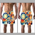 thumbnail image 3 of luoweisi Men's Beach Shorts Quick Dry Swim Trunks with Mesh Lining Geometry L, 3 of 5