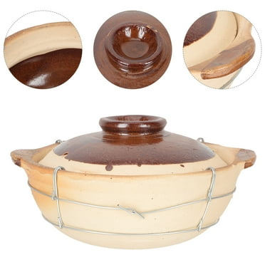 Sparsain Clay Pot for Kitchen, Cooking Pot, Casserole with Handle for Home