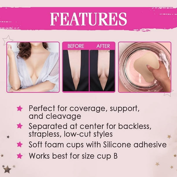 Hollywood Fashion Secrets Silicone Contour Cups Adhesive Bra - SIZE D