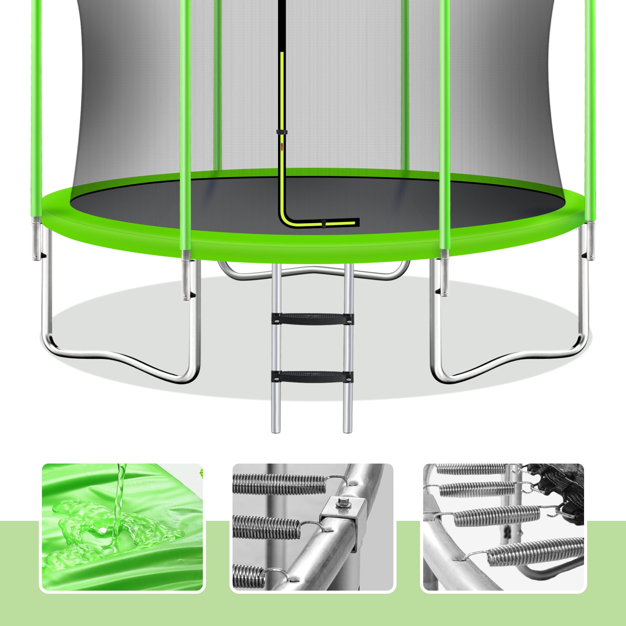 10FT Kids Trampoline Outdoor, SHINPT Large Trampoline with Enclosure Net, Recreational Trampoline for Families, Outdoor Trampoline with Basketball Hoop, Big trampoline for Backyard, Lawn, Patio
