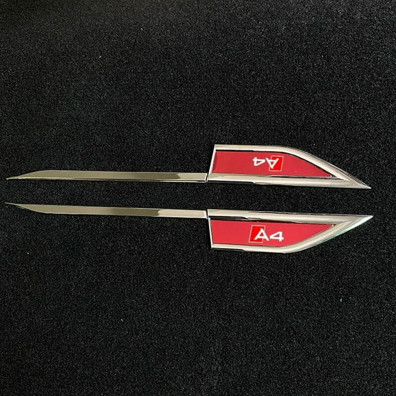 For Audi A4 Car Styling Side Wing Fender Metal Trim Emblem Car Body Waist Line Sticker Decals Accessories 1 Pair