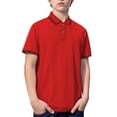 thumbnail image 4 of UACY Boys Polo Shirts Kids School Uniform Short Sleeve Tops Cozy Stretch Golf Shirt Lightweight Button Lapel Collar Tshirt ﻿, 4 of 8