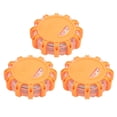 thumbnail image 3 of Luz LED de bengalas de carretera, 3 uds., 9 modos, resistente al agua, resistente a los golpes, luz de seguridad de advertencia en carretera, color naranja con tipo de punto, 3 of 5