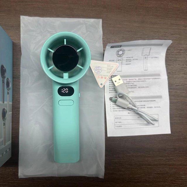 Ventilador Portátil Mano Turbo Recargable USB Personal 120 Velocidades () Azul